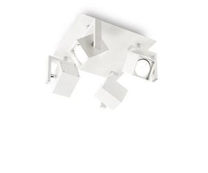 Plafoniera Moderna Mouse Metallo Bianco 4 Luci Gu10