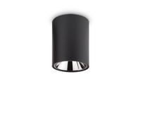 IDEAL LUX – Plafoniera Moderna Nitro Round Alluminio Nero LED 10W 3000K Luce calda
