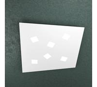 Plafoniera Moderna Note Metallo Bianco 6 Luci Gx53 73Cm