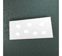 Plafoniera Moderna Note Metallo Bianco 7 Luci Gx53 80Cm