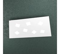 Plafoniera Moderna Note Metallo Bianco 7 Luci Gx53 80Cm