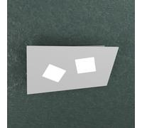Plafoniera Moderna Note Metallo Grigio 2 Luci Gx53 35Cm