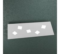 Plafoniera Moderna Note Metallo Grigio 5 Luci Gx53 89Cm