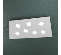 Plafoniera Moderna Note Metallo Grigio 7 Luci Gx53 80Cm