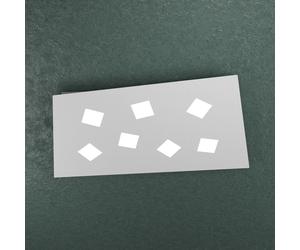 Plafoniera Moderna Note Metallo Grigio 7 Luci Gx53 80Cm