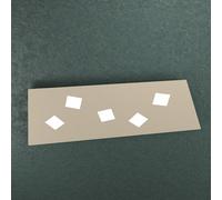 Plafoniera Moderna Note Metallo Sabbia 5 Luci Gx53 89Cm
