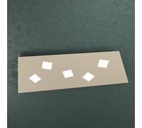 Plafoniera Moderna Note Metallo Sabbia 5 Luci Gx53 89Cm