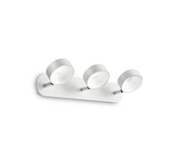 IDEAL LUX Plafoniera Moderna Oby PL3 Metallo Bianco 3 Luci Orientabili 18W 3000K Luce Calda