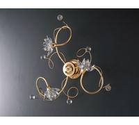 Plafoniera moderna oro con cristalli 3 luci LGT Teo pl3