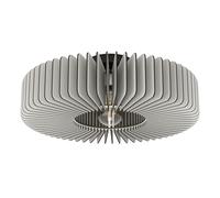 EGLO Palombaia Lampada da soffitto a incasso, lampada rotonda per il soggiorno in legno, grigio, per il soggiorno e la camera da letto, attacco E27, diametro 50 cm