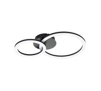 Eglo Plafoniera Moderna Parrapos-Z 2 luci LED Acciaio Nero Diffusori Tondi