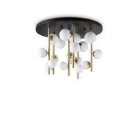 Plafoniera Moderna Perlage Metallo Nero 18 Luci G9 15W 3000K Ip20