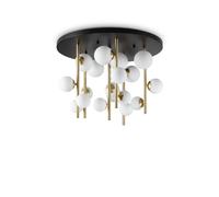 Plafoniera Moderna Perlage Metallo Nero 18 Luci G9 15W 3000K Ip20