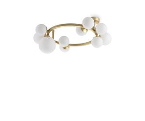 Plafoniera Moderna Perlage Metallo Ottone 10 Luci G9 15W 3000K Ip20