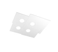 Plafoniera Moderna Plate Metallo Bianco 4 Luci Gx53