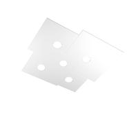 Plafoniera Moderna Plate Metallo Bianco 5 Luci Gx53