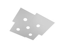 Plafoniera Moderna Plate Metallo Grigio 5 Luci Gx53