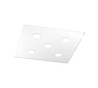 Plafoniera Moderna Quadrata Path Vetro Bianco 5 Luci Gx53 [EEK: A++]