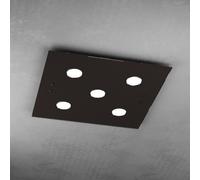 Plafoniera Moderna Quadrata Path Vetro Marrone 5 Luci Gx53 [EEK: A++]