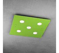 Plafoniera Moderna Quadrata Path Vetro Verde 5 Luci Gx53 [EEK: A++]