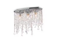 Plafoniera Moderna Rain Metallo-Cristallo Cromo 3 Luci E14