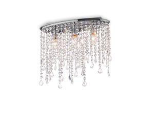 Plafoniera Moderna Rain Metallo-Cristallo Cromo 3 Luci E14