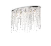 Plafoniera Moderna Rain Metallo-Cristallo Cromo 5 Luci E14