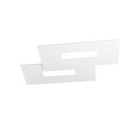Plafoniera Moderna Rett. 2 Moduli Wally Metallo Bianco 2 Luci 2G11 52Cm
