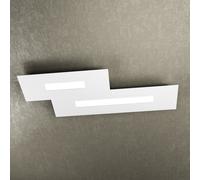 Plafoniera Moderna Rett. 2 Moduli Wally Metallo Bianco 2 Luci 2G11 71Cm