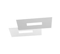 Plafoniera Moderna Rett. 2 Moduli Wally Metallo Bianco E Grigio 2 Luci 2G11 52Cm [EEK: A++]