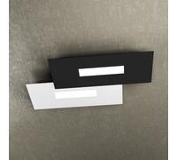 Plafoniera Moderna Rett. 2 Moduli Wally Metallo Bianco E Nero 2 Luci 2G11 52Cm [EEK: A++]