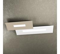 Plafoniera Moderna Rett. 2 Moduli Wally Metallo Bianco E Sabbia 2 Luci 2G11 71Cm [EEK: A++]