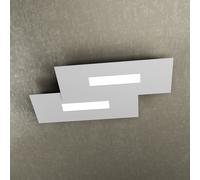 Plafoniera Moderna Rett. 2 Moduli Wally Metallo Grigio 2 Luci 2G11 52Cm [EEK: A++]