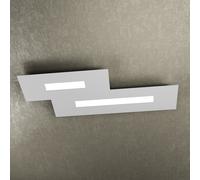 Plafoniera Moderna Rett. 2 Moduli Wally Metallo Grigio 2 Luci 2G11 71Cm [EEK: A++]