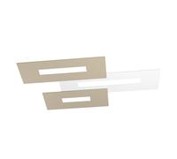 Plafoniera Moderna Rett. 3 Moduli Wally Metallo Bianco E Sabbia 3 Luci 2G11 80Cm