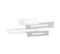 Plafoniera Moderna Rett. 3 Moduli Wally Metallo Bianco Grigio 4 Luci 2G11 102Cm [EEK: A++]