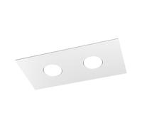 Plafoniera Moderna Rettangolare Area Metallo Bianco Metallo 2 Luci Gx53
