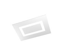 Plafoniera Moderna Rettangolare Carpet Metallo Bianco 4 Luci 2G11 58X39Cm