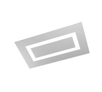 Plafoniera Moderna Rettangolare Carpet Metallo Grigio 4 Luci 2G11 70X39Cm