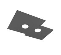 Plafoniera Moderna Rettangolare Plate Metallo Grigio Antracite 2 Luci Gx53 [EEK: A++]