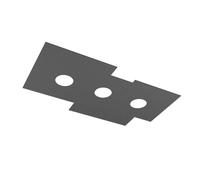 Plafoniera Moderna Rettangolare Plate Metallo Grigio Antracite 3 Luci Gx53 [EEK: A++]