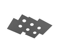 Top Light Plafoniera Moderna Rettangolare Plate Metallo Grigio Antracite 6 Luci Gx53