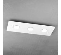 Plafoniera Moderna Rettangolare Path Vetro Bianco 3 Luci Gx53