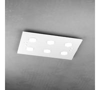 Plafoniera Moderna Rettangolare Path Vetro Bianco 6 Luci Gx53 [EEK: A++]