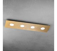 Plafoniera Moderna Rettangolare Path Vetro Foglia Oro 4 Luci Gx53 [EEK: A++]