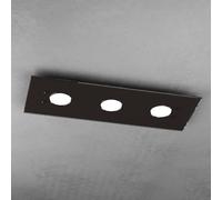 Plafoniera Moderna Rettangolare Path Vetro Marrone 3 Luci Gx53 [EEK: A++]