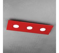 Plafoniera Moderna Rettangolare Path Vetro Rosso 3 Luci Gx53 [EEK: A++]