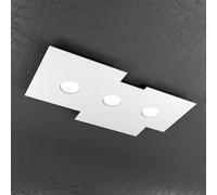 Plafoniera Moderna Rettangolare Plate Metallo Bianco 3 Luci Gx53 [EEK: A++]