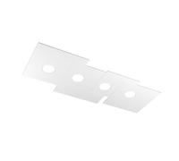 Plafoniera Moderna Rettangolare Plate Metallo Bianco 4 Luci Gx53 [EEK: A++]