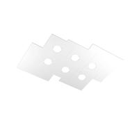 Plafoniera Moderna Rettangolare Plate Metallo Bianco 6 Luci Gx53